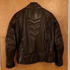 Street Legal Performance Padded Leather Motorcycle Jacket w/ Removable Liner